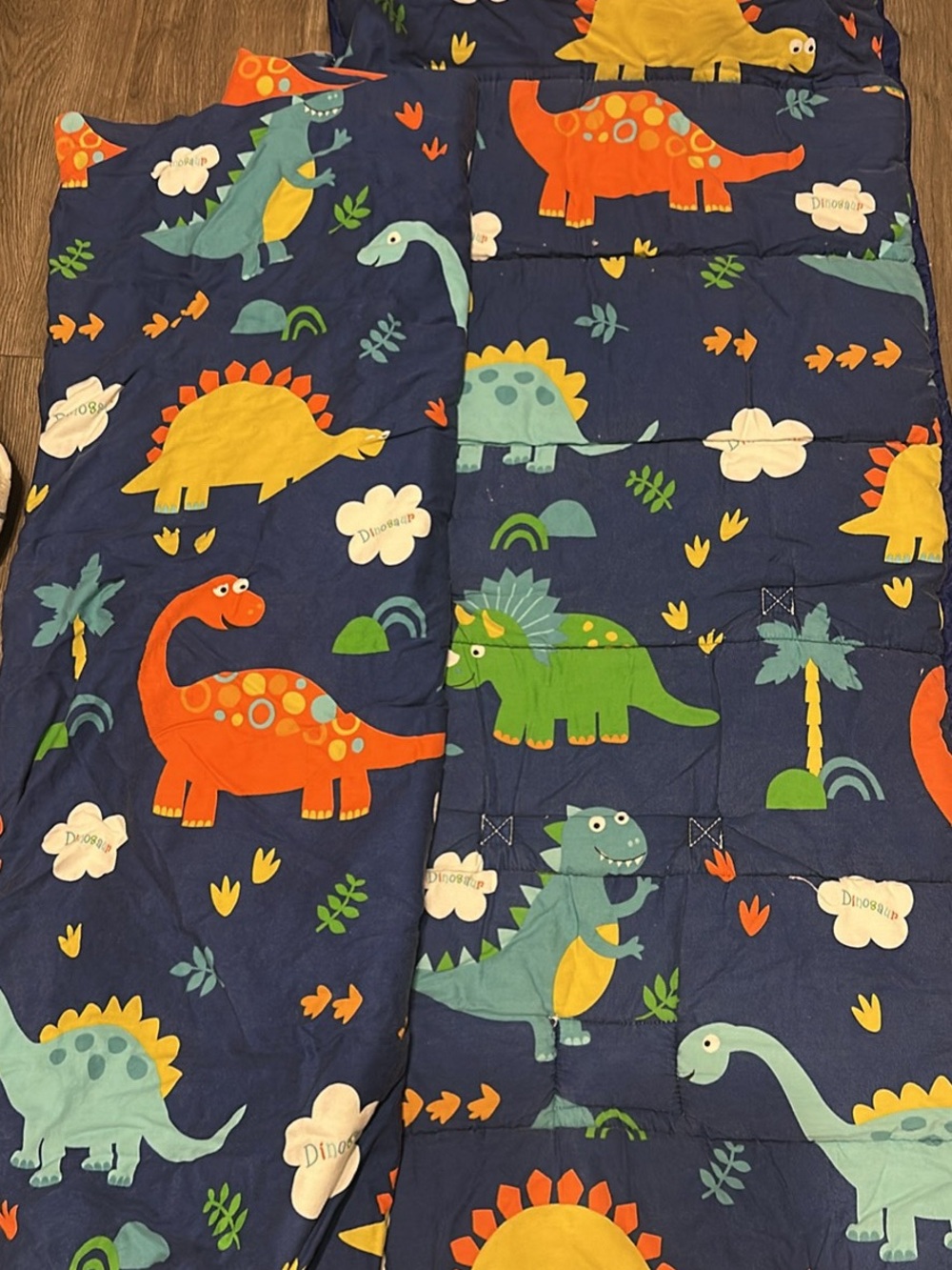 Toddlers Navy Blue Dinosaur Print daycare sleep mat bag!